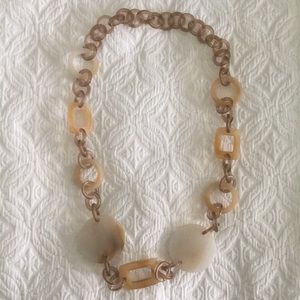 Brown and ivory acrylic 33” necklace